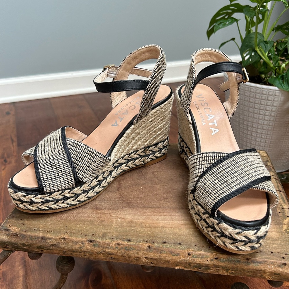 Viscata Barcelona canvas wedge sandal